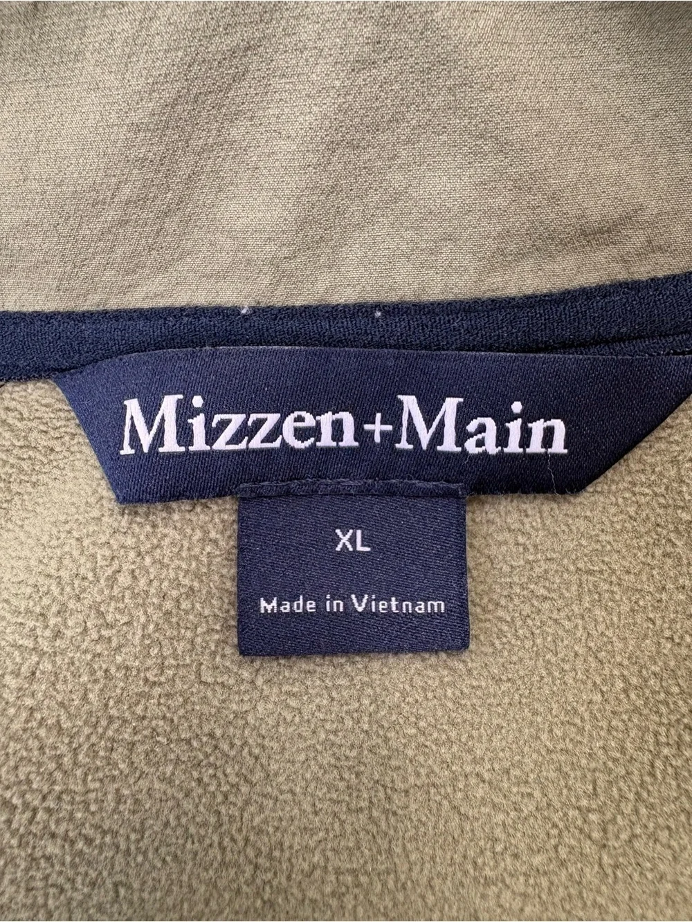 Mizzen + Main Venture Vest Olive Sage Full Zip Performance XL